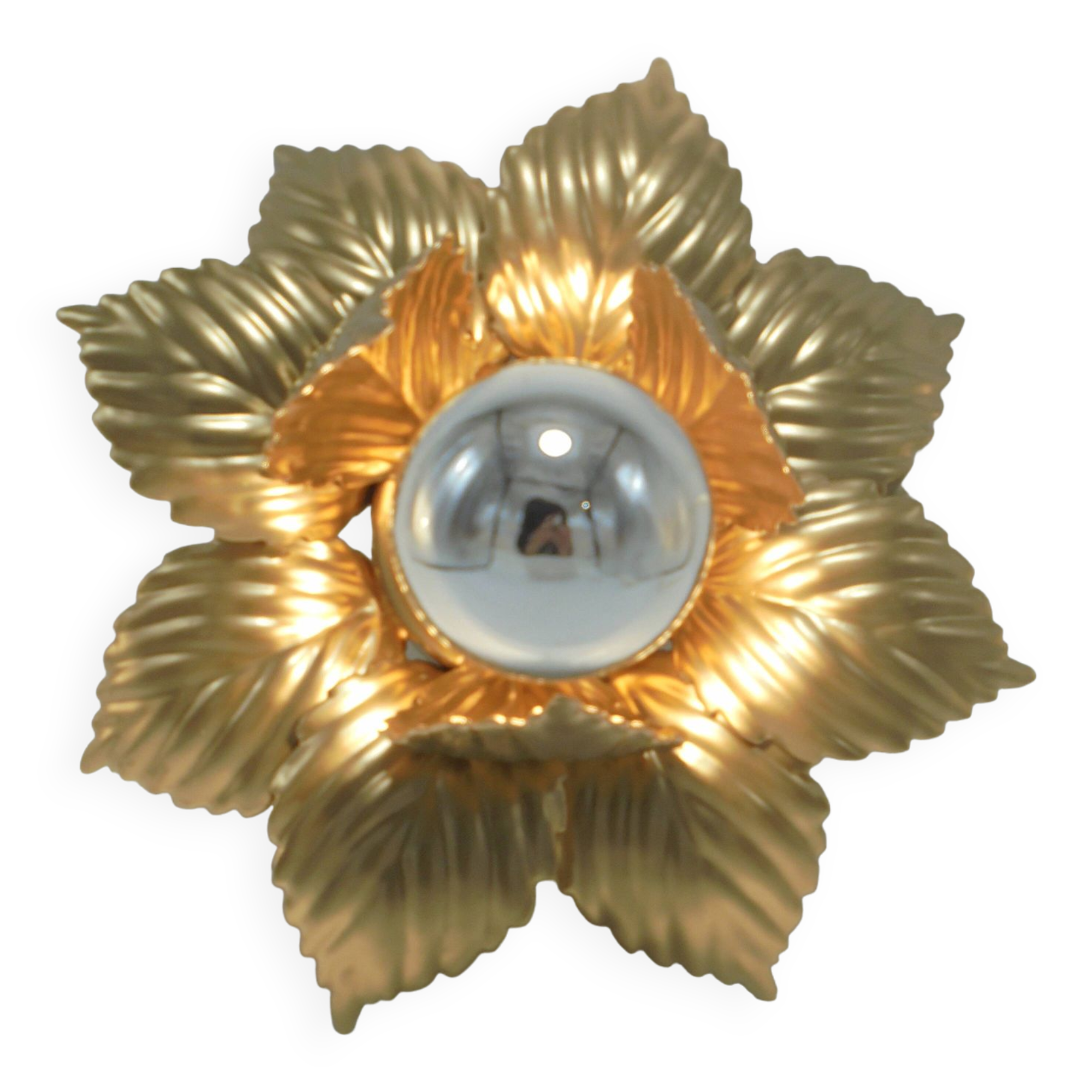 Golden flower wall lamp