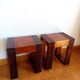 Pair of exotic wood bedside tables