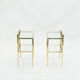 Pair of sofa tables in glass and brass 1960s