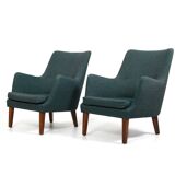 Rare Pair of AV-53 Easychairs by Arne Vodder 1953