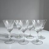 Set of 7 chiseled crystal glasses