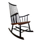 1960s Varjosen Puunjalostus beech rocking chair, Finland