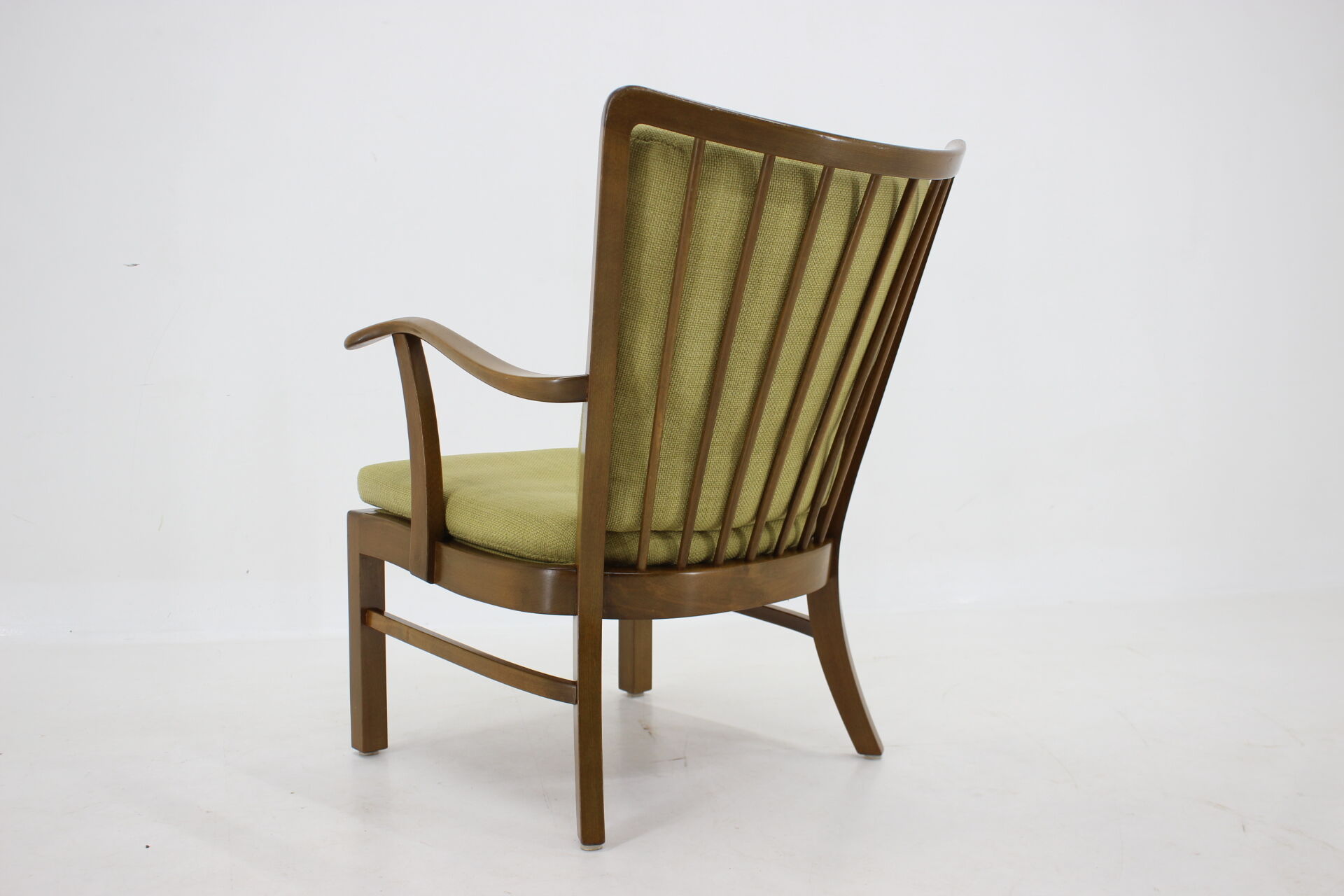 1940s Fritz Hansen Beech Armchair by Soren Hansen Model 1628 , Denmark