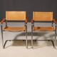 Paire de fauteuils cantilever en acier tubulaire style MG5 Grassi années 1970