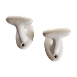 Pair of porcelain hooks