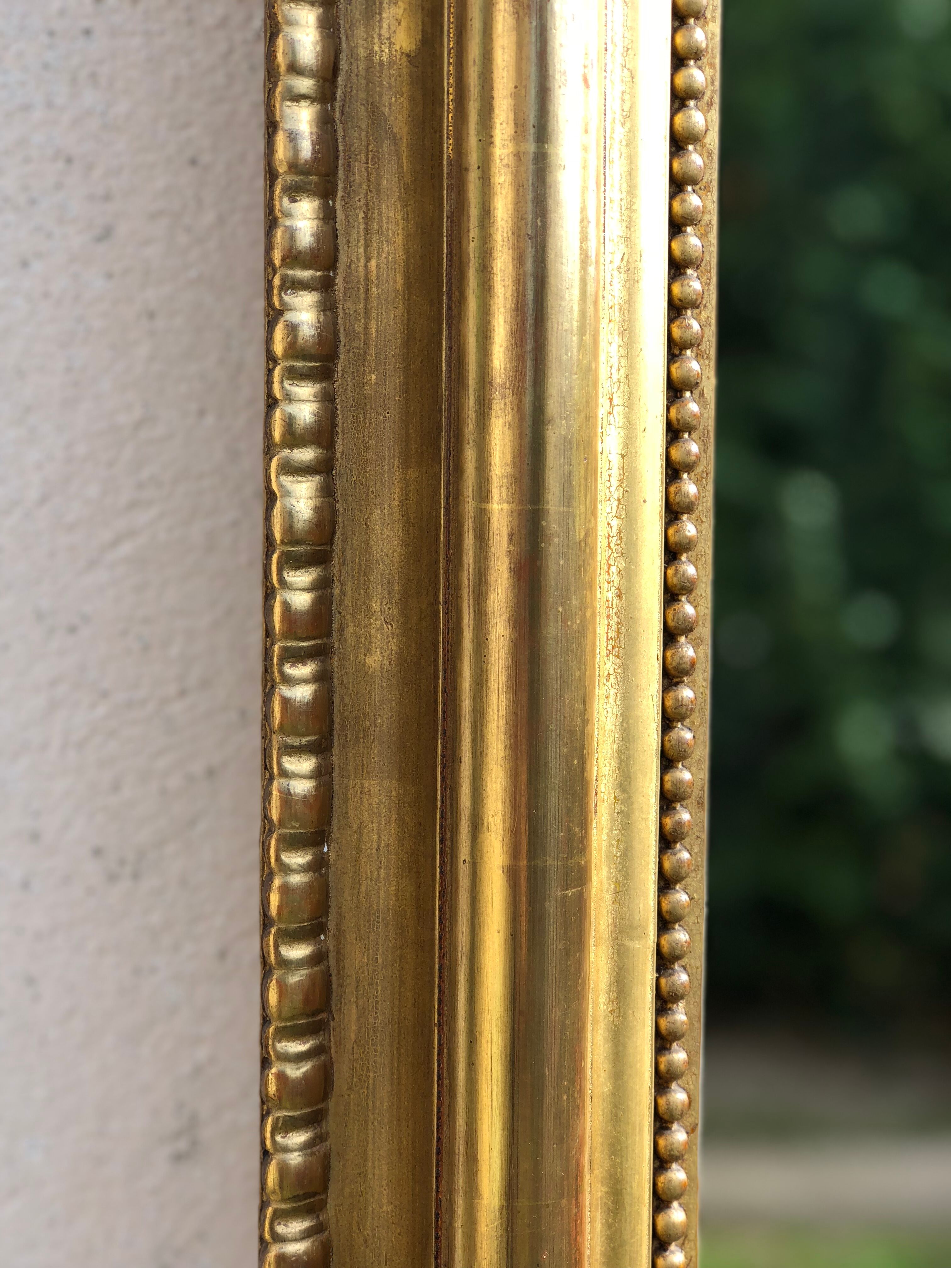 Louis Philippe period mirror gilded gold leaf 144x94cm