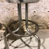 Pair of chrome metal bar stools