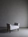 White faux shearling ottoman | 1960s