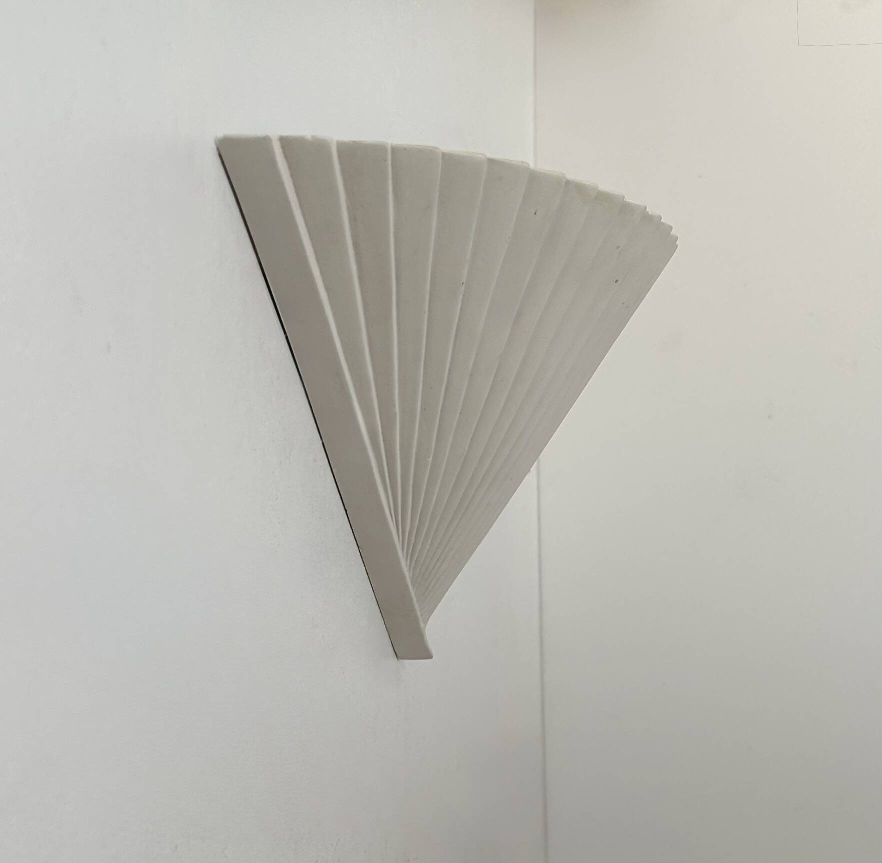 Vintage wall lamp, matte white plaster, France 1980