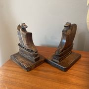 Paire de serres livres bateau art deco