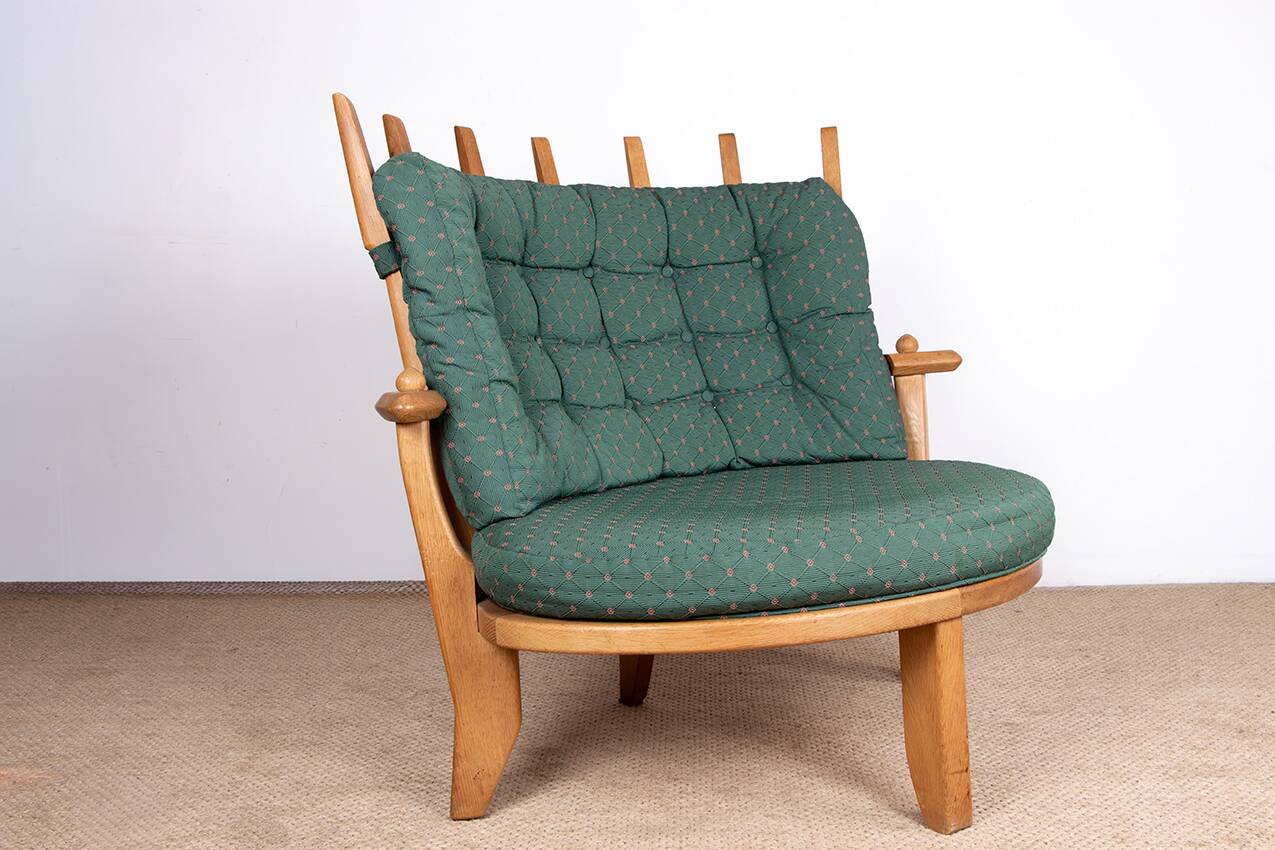 Grand French armchair in solid oak, Guillerme and Chambron Your House