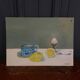 Oil on canvas still life by Nicole Legault La Tasse bleue 1980