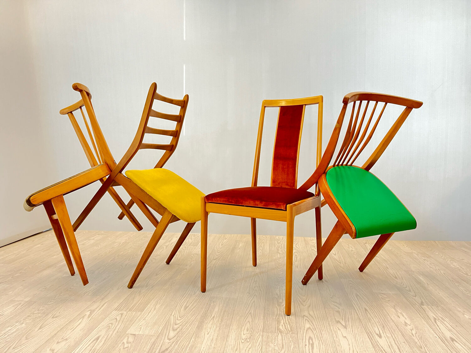 Four vintage dining chairs