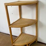 Etagère d'angle en rotin