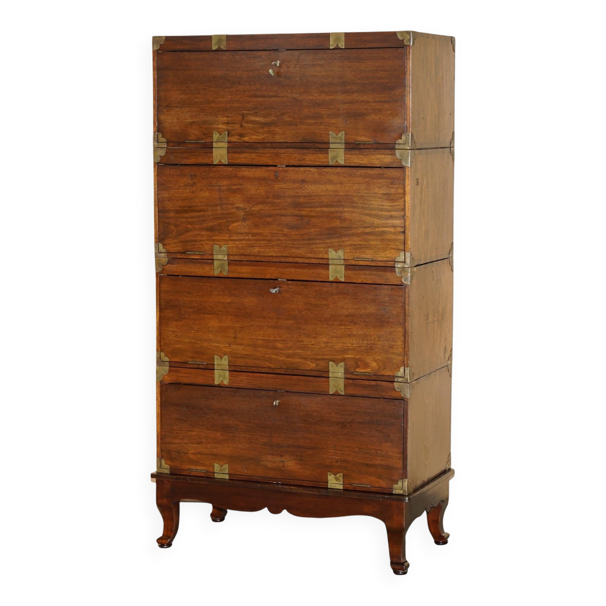 Four stackable Chinese campaign chests, circa 1880.