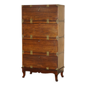 Four stackable Chinese campaign chests, circa 1880.