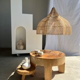 Quadripod coffee table in solid wood monoxyl natural color (dark)