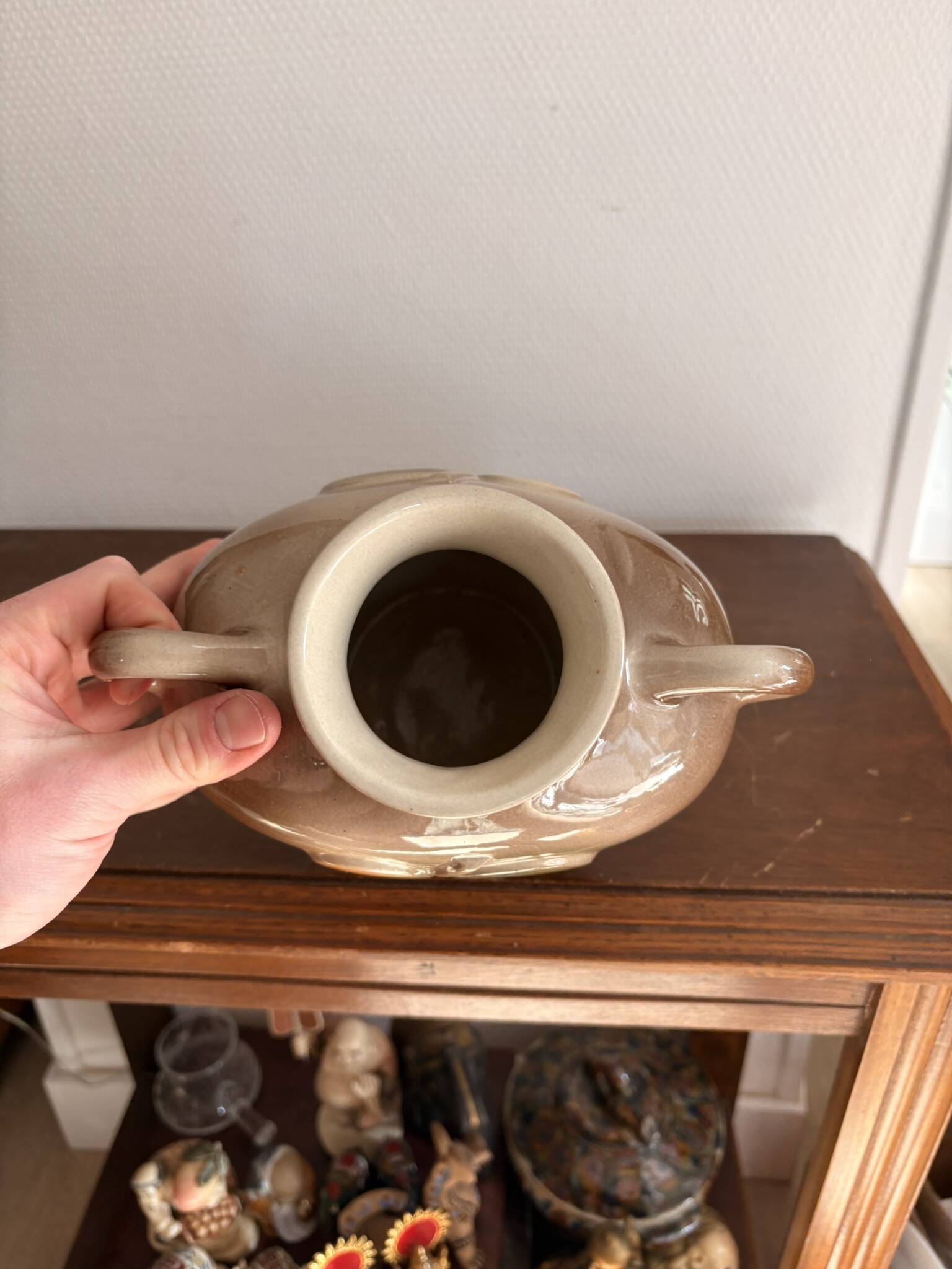 Vintage USSR Soviet Ceramic Amphora Handle Vase
