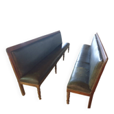 Paire de longues banquettes de brasserie - début xxème