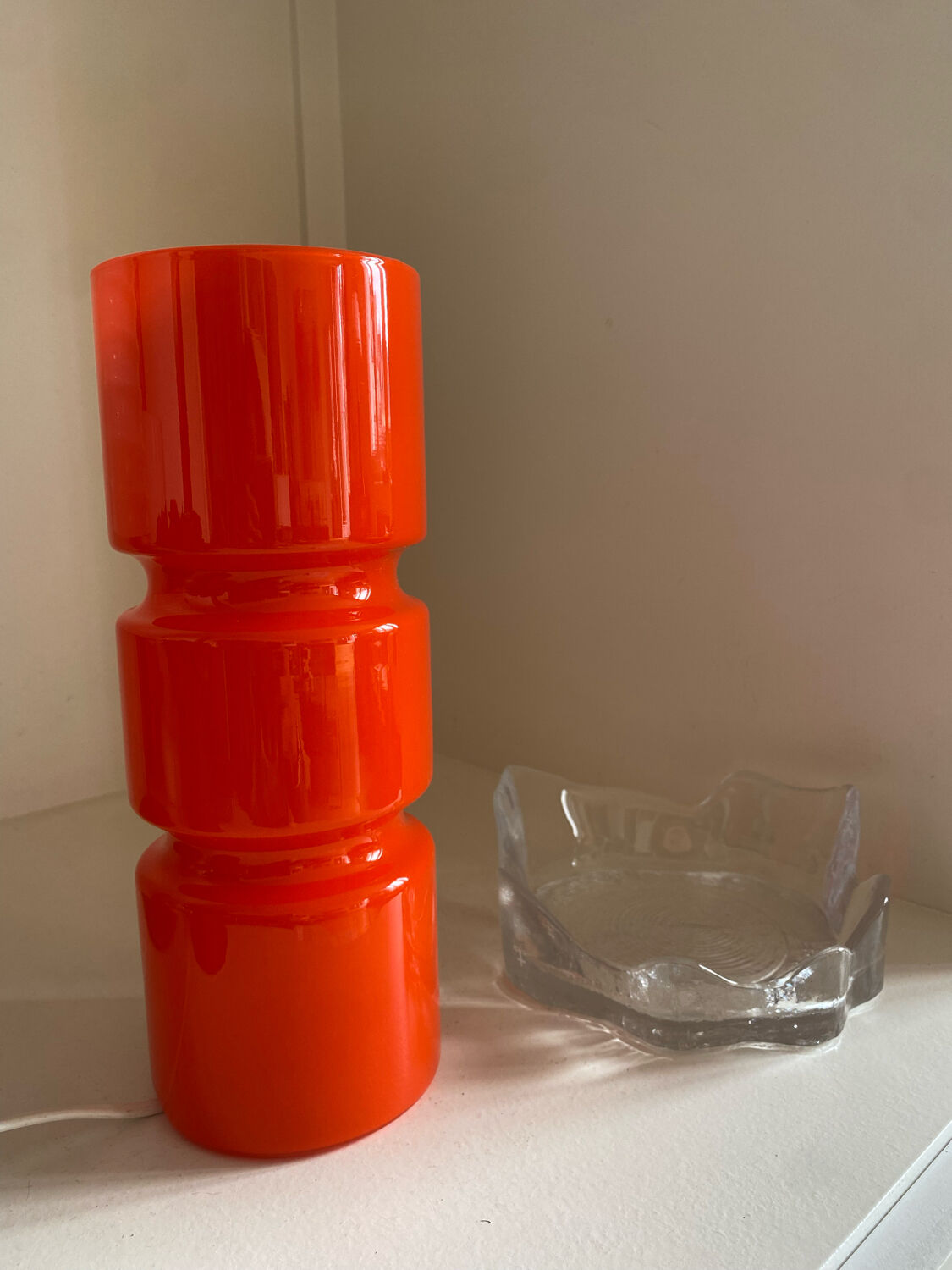 Fitz lamp in orange glass Vintage Habitat