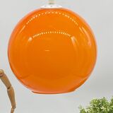 Suspension / orange opaline ball lamp, vintage / Space age
