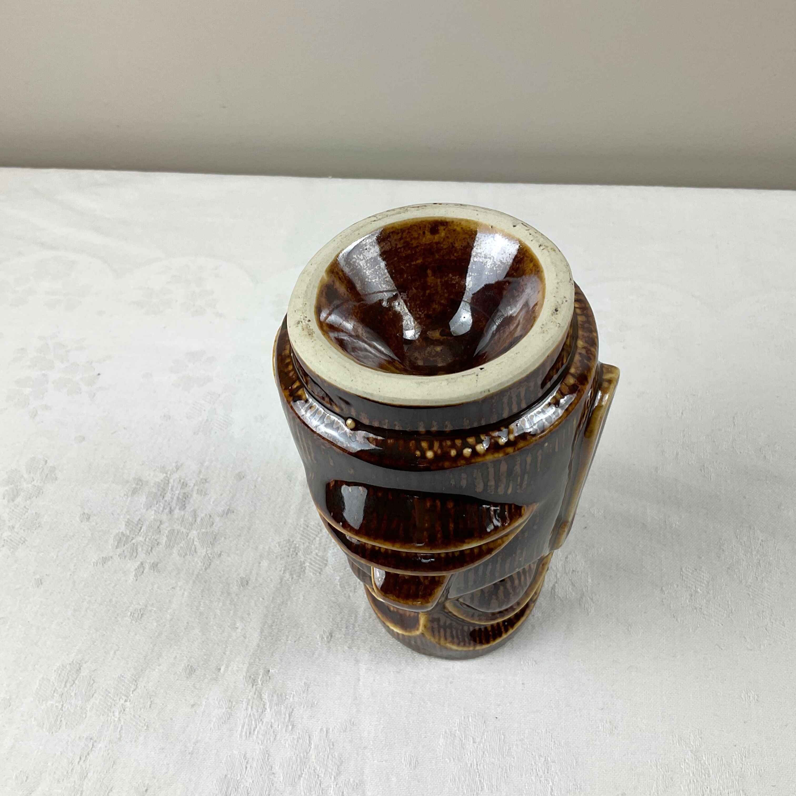 Small vintage ethnic face vase