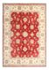 Red Livingroom Wool Handmade Floral Area Rug, Traditional Design 150x210cm