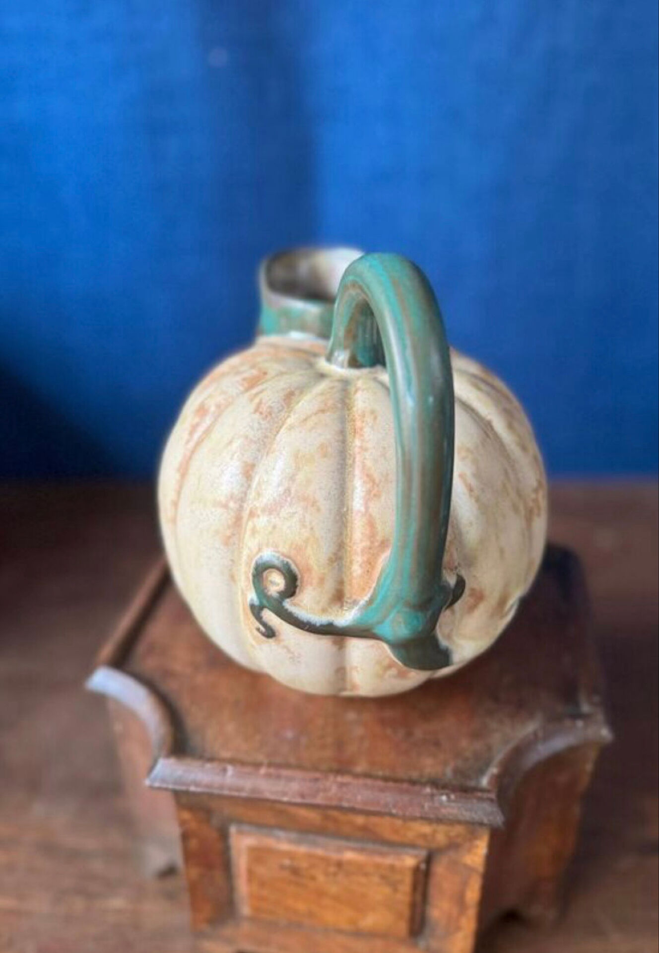 Rare "pumpkin" pitcher by Louis Lourioux. Art Nouveau period.