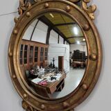 Ancient golden wood witch mirror - late 19th century