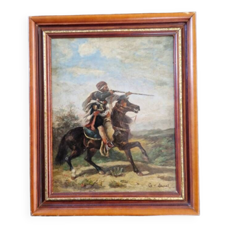 William Turner Dannat (1853-1929) - Oil on panel - "Arab Horseman" - Signed lower right
