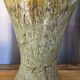 Large baluster vase from Accolay – Water green & ochre marbled enamel – 35 cm