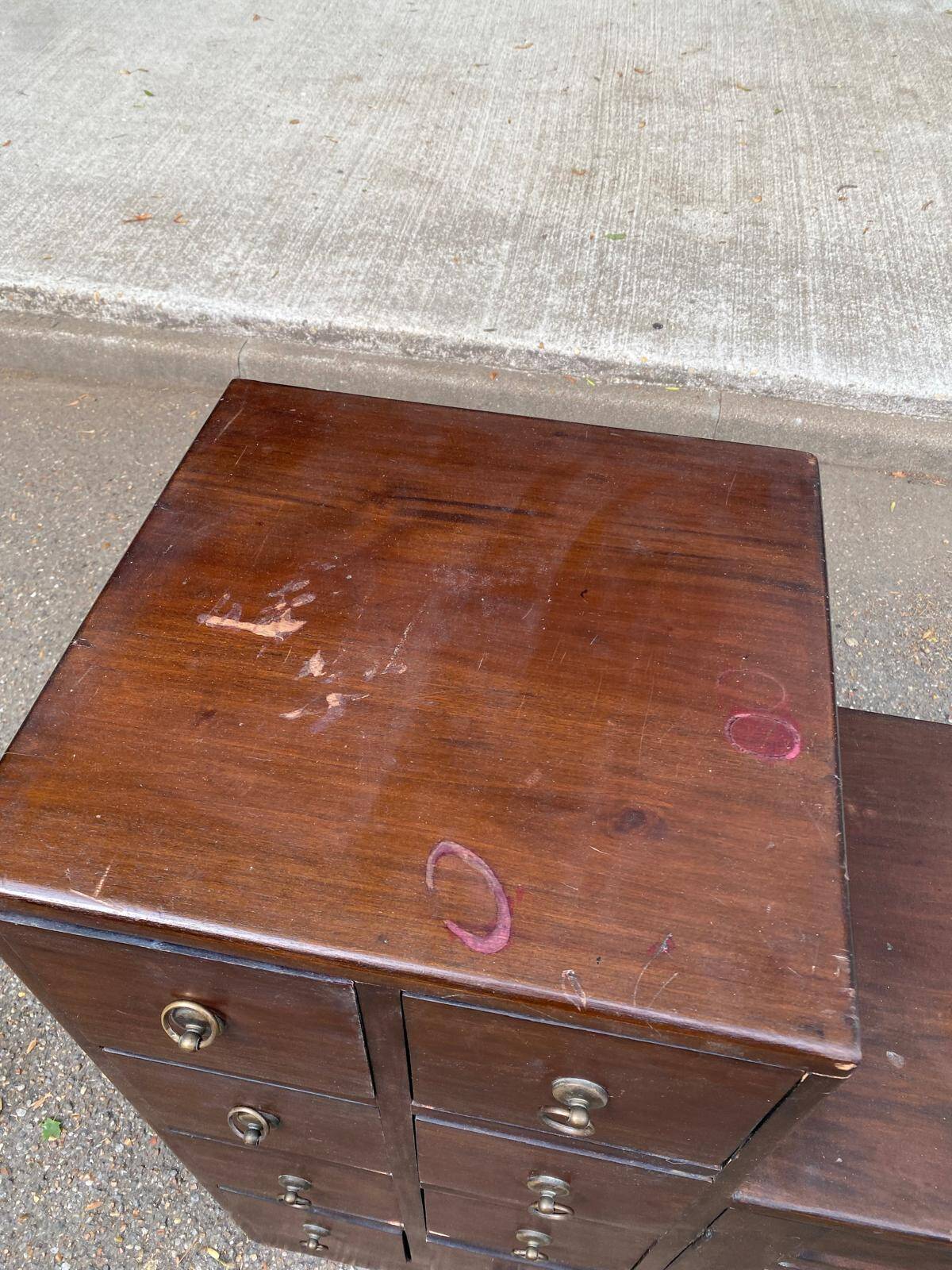 Asian-inspired staircase furniture in solid teak from the 1980s.