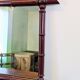 Miroir vintage effet bambou bordeaux, style exotique chic - 79 x 64 cm