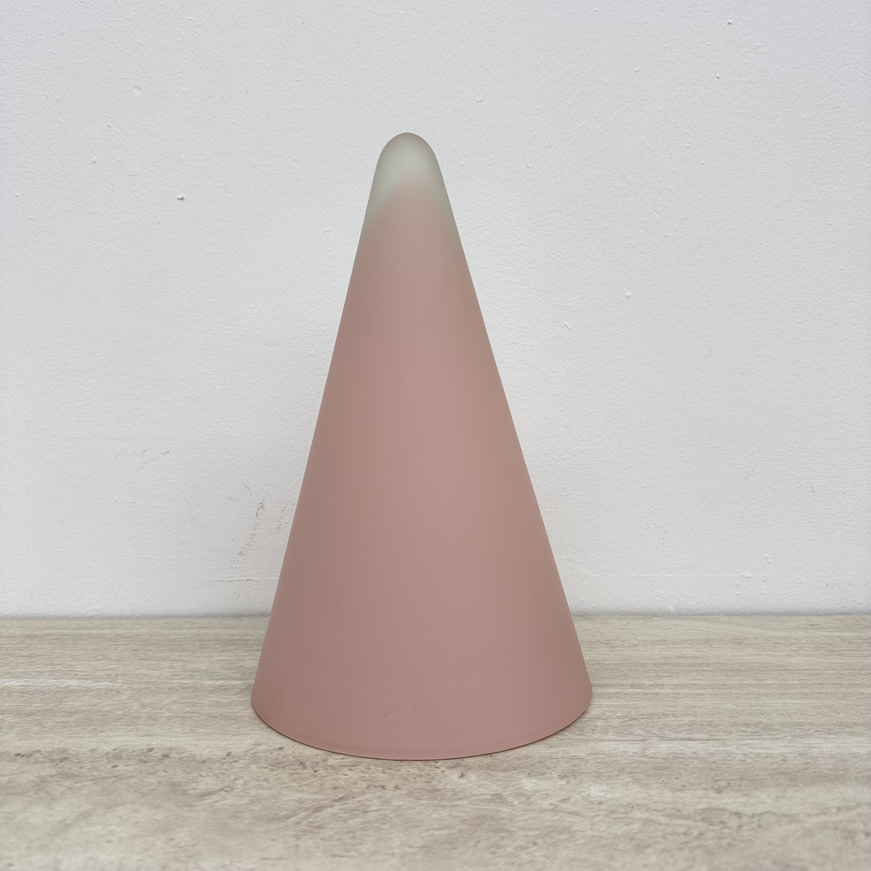 Matte Pink glass SCE Teepee table lamp , 1970’s , France