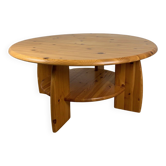 Table basse moderniste en pin, années 1980/90