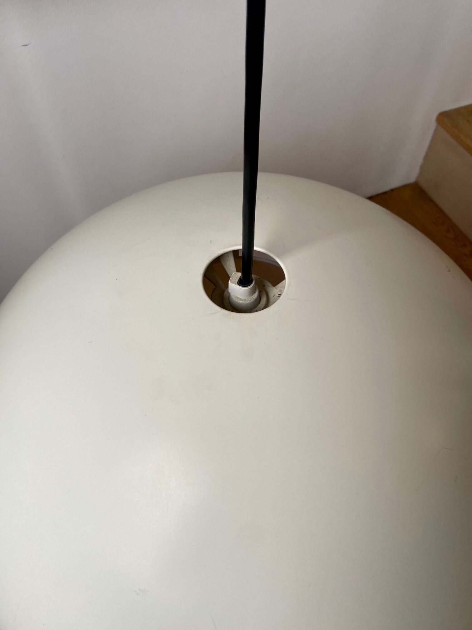 Industrial hanging lamp in white metal