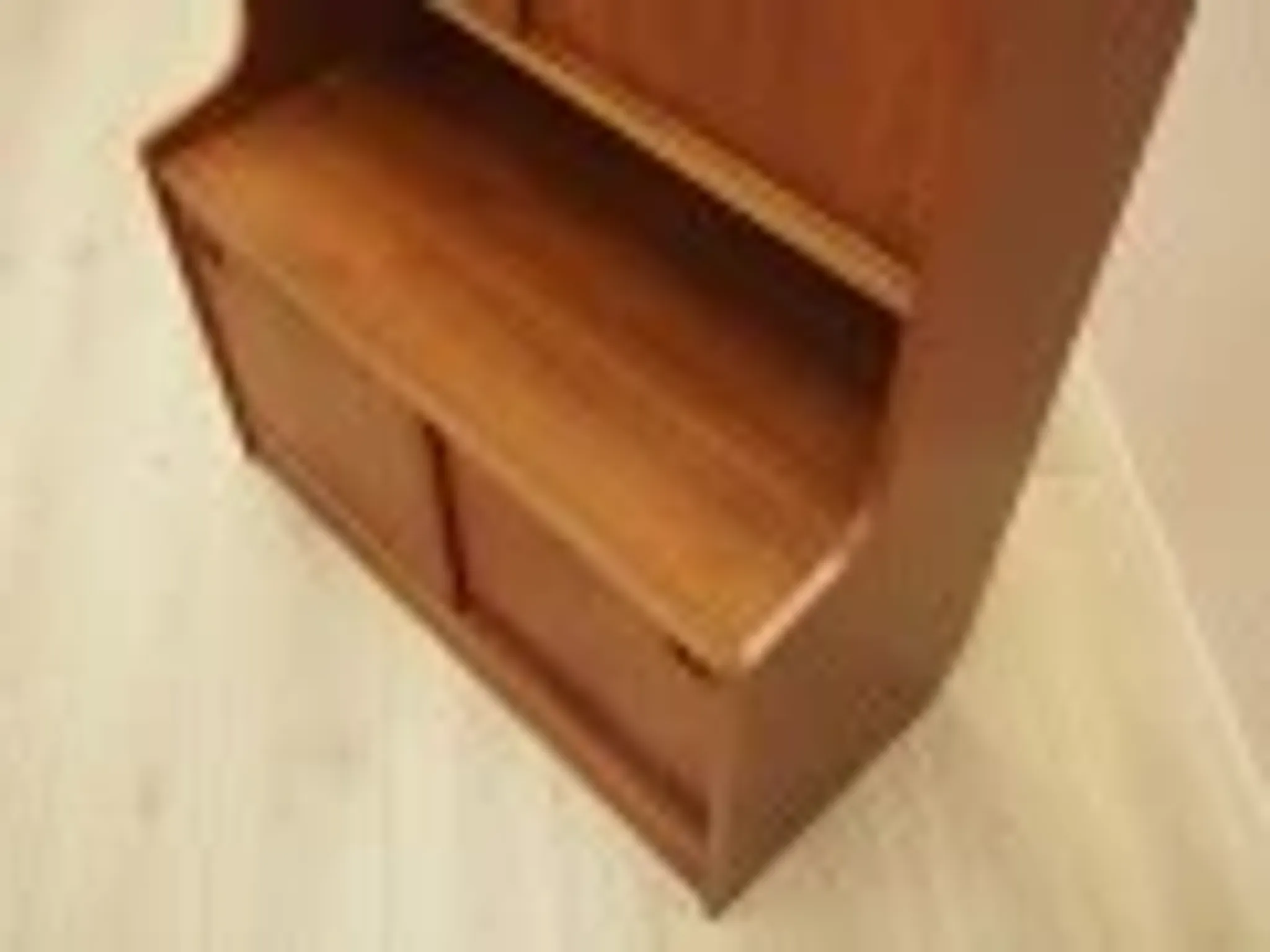 Danish teak veneered bookcase with sliding doors, 1970s