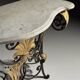 Table console en fer forgé avec marbre, années 1950