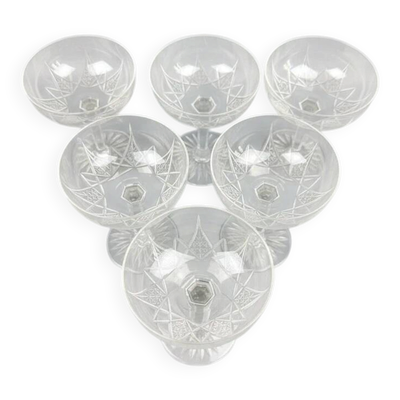 Baccarat, service Epron, suite de 6 coupes à champagne