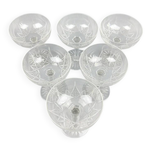 Baccarat, service Epron, suite de 6 coupes à champagne