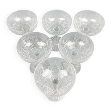 Baccarat, Epron service, set of 6 champagne glasses.