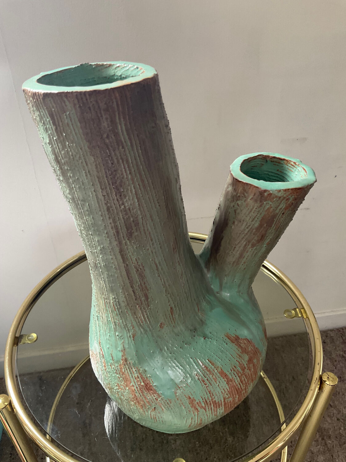 Vintage glazed terracotta vase