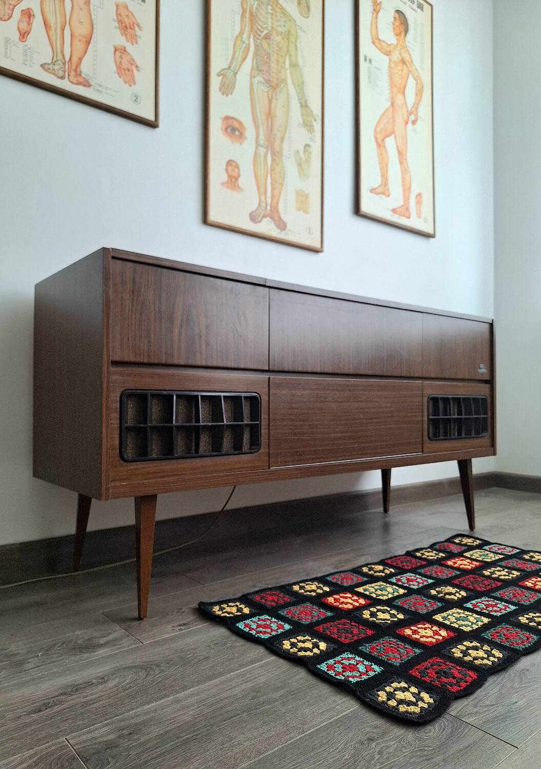 Vintage Grundig KS 851 turntable radio unit, hi-fi TV sideboard