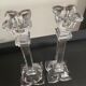 Pair of vintage crystal torch candlesticks from the 70s