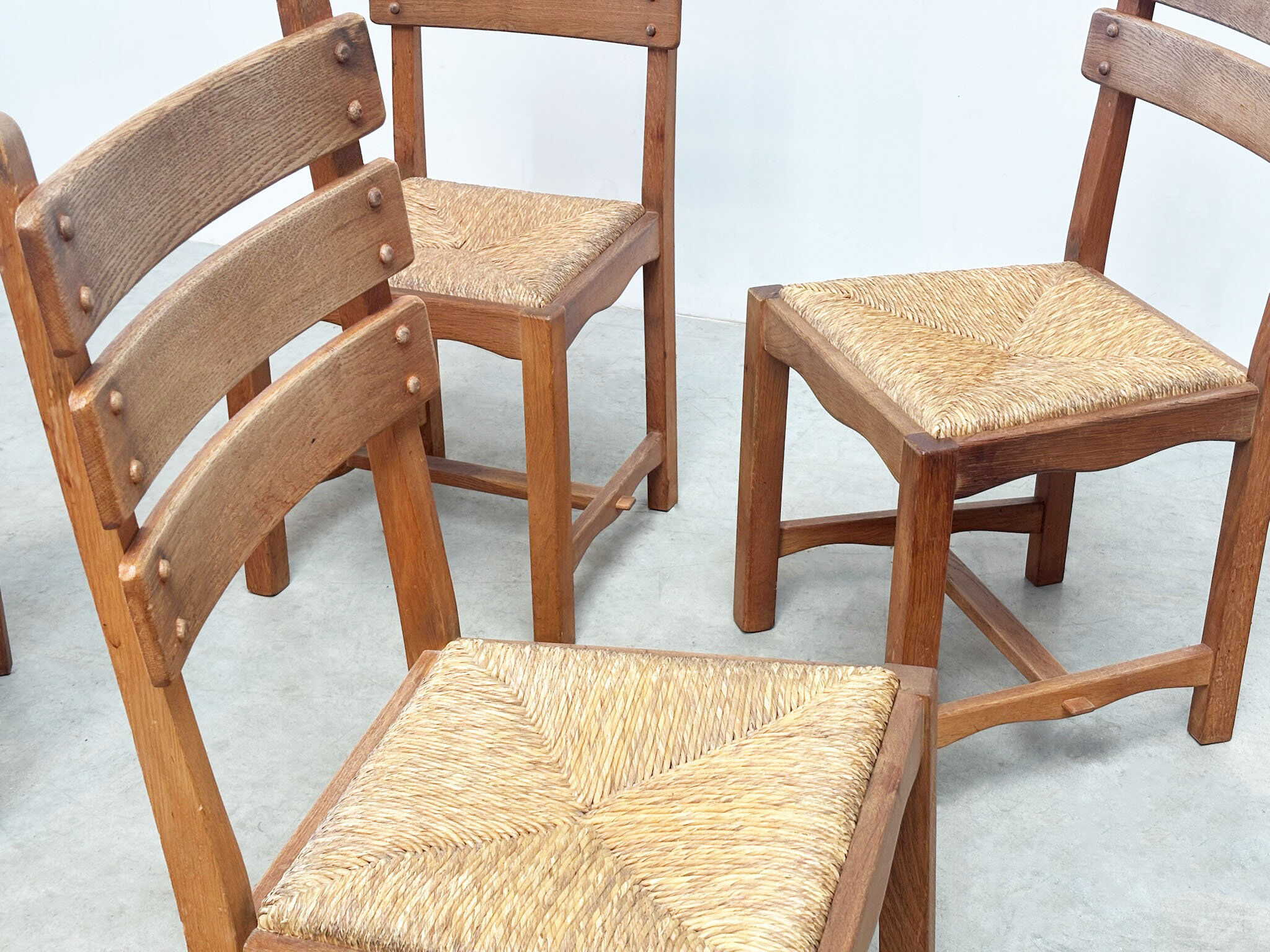 Set of six French dining chairs