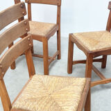 Set of six French dining chairs