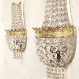 Appliques en cristal classiques. France années 1950.