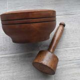 Wooden mortar and pestle
