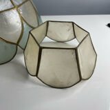 Lampshade in mother-of-pearl and brass 25 cm