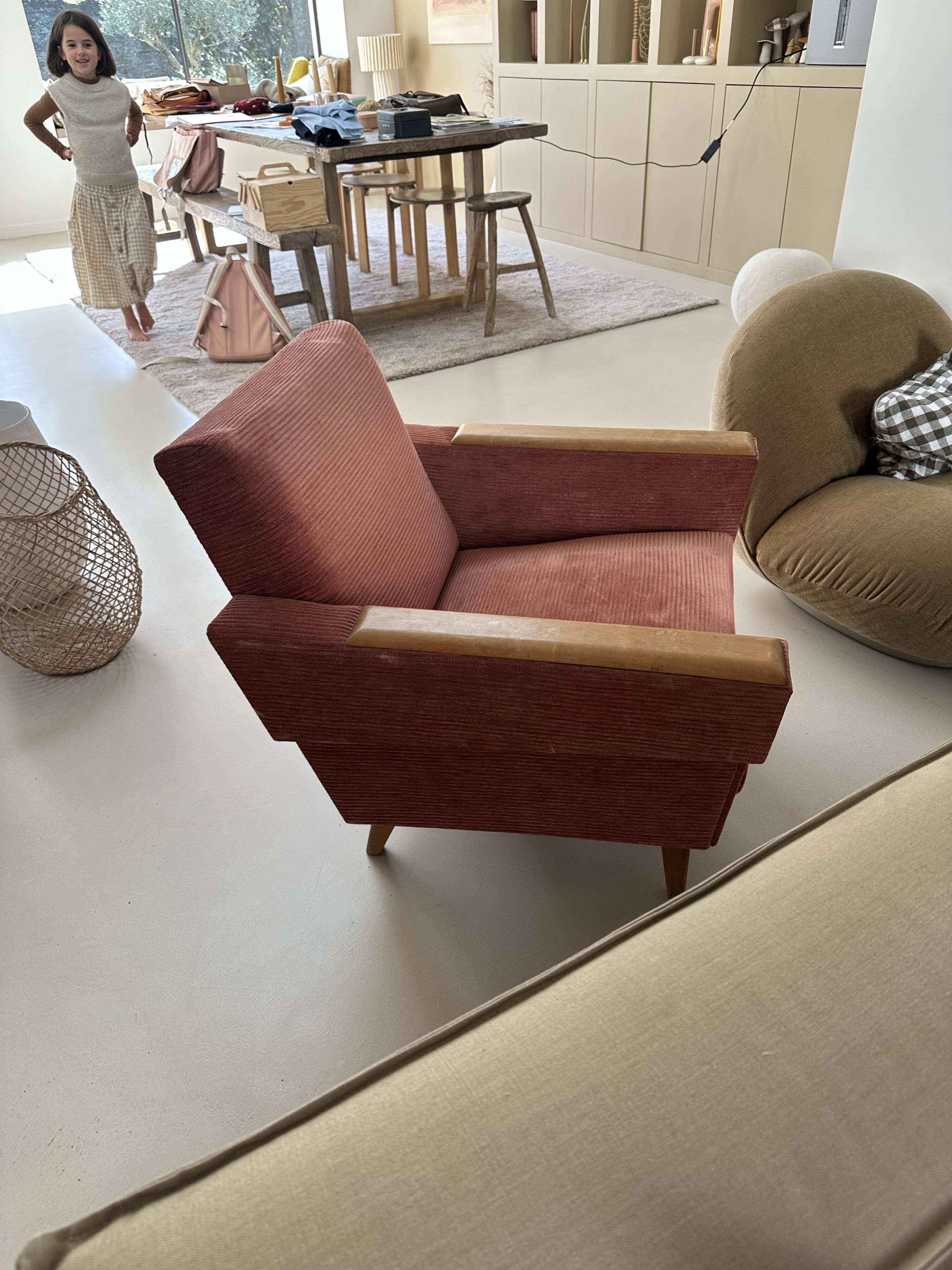 50s-60s velvet armchair